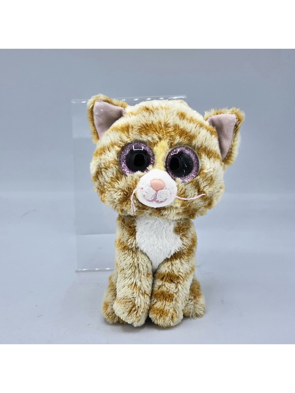 TY 2015 Tabitha Cat 6" Beanie Boos Big Eyes Plush Stuffed Animal No Ear Tag